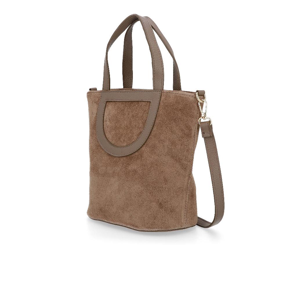 QVC Le Corone Bags Shopper A Mano In Pelle Scamosciata Con Chiusura A Zip