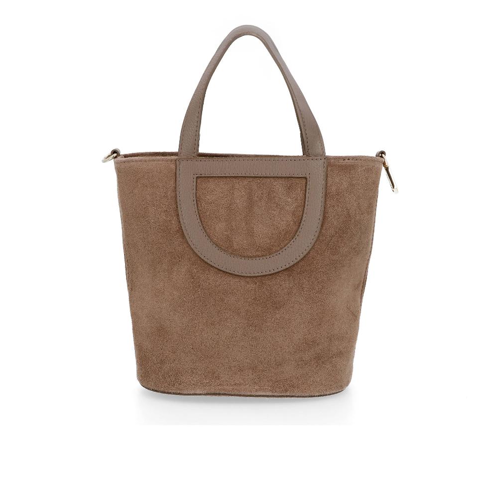 QVC Le Corone Bags Shopper A Mano In Pelle Scamosciata Con Chiusura A Zip