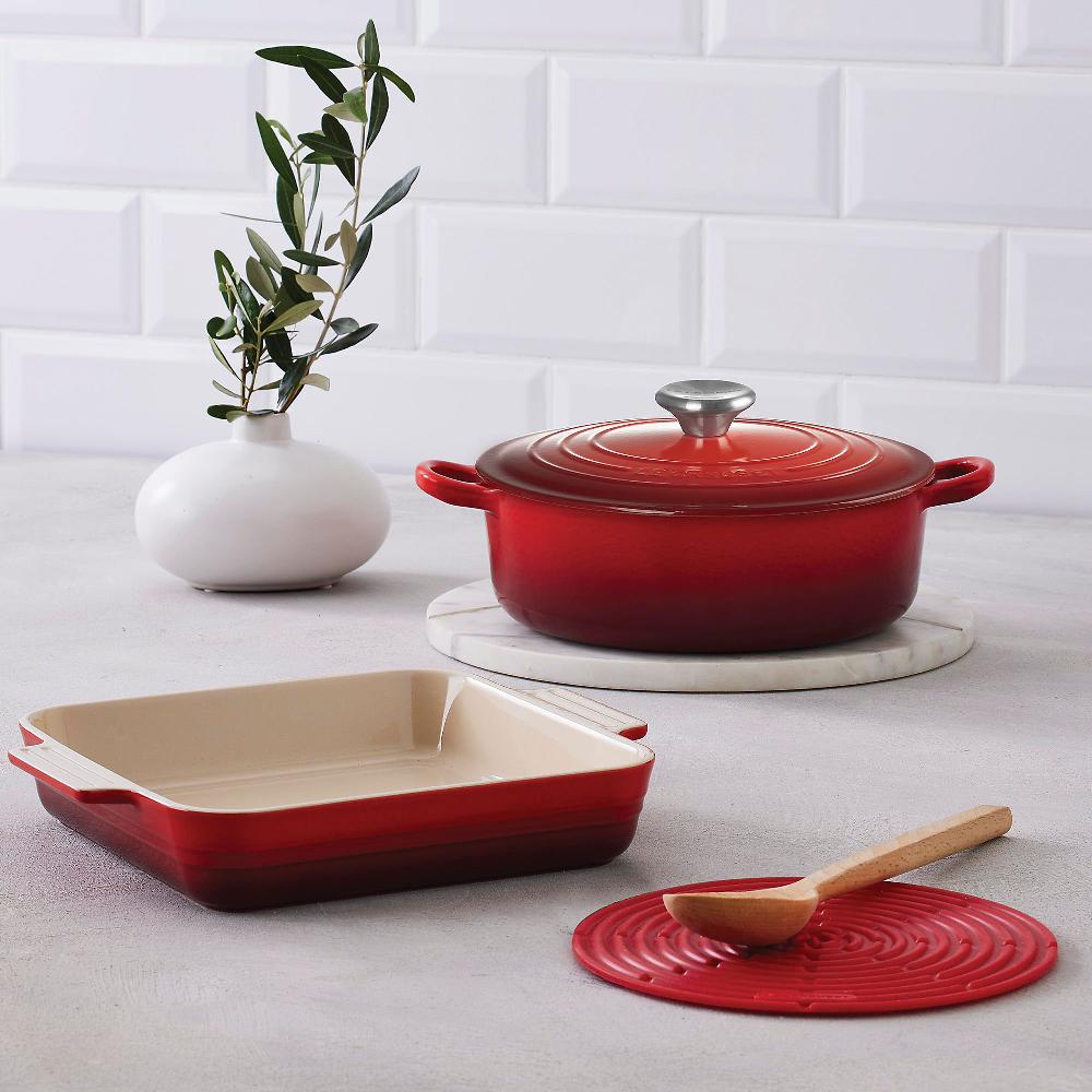QVC Le Creuset Starter set tegame pirofila sottopentola in silicone
