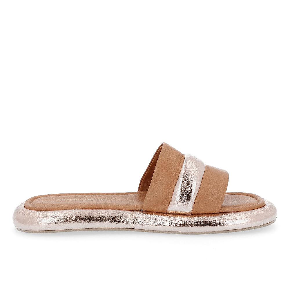 QVC Le Serpentini Ciabatte In Pelle Inserti Laminati E Soletta Imbottita