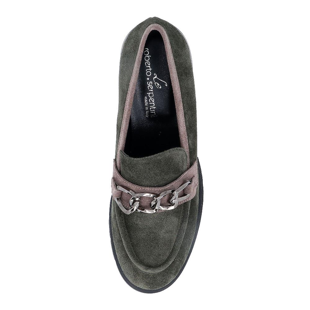 QVC Le Serpentini Mocassini In Pelle Scamosciata Con Tacco 6 Cm