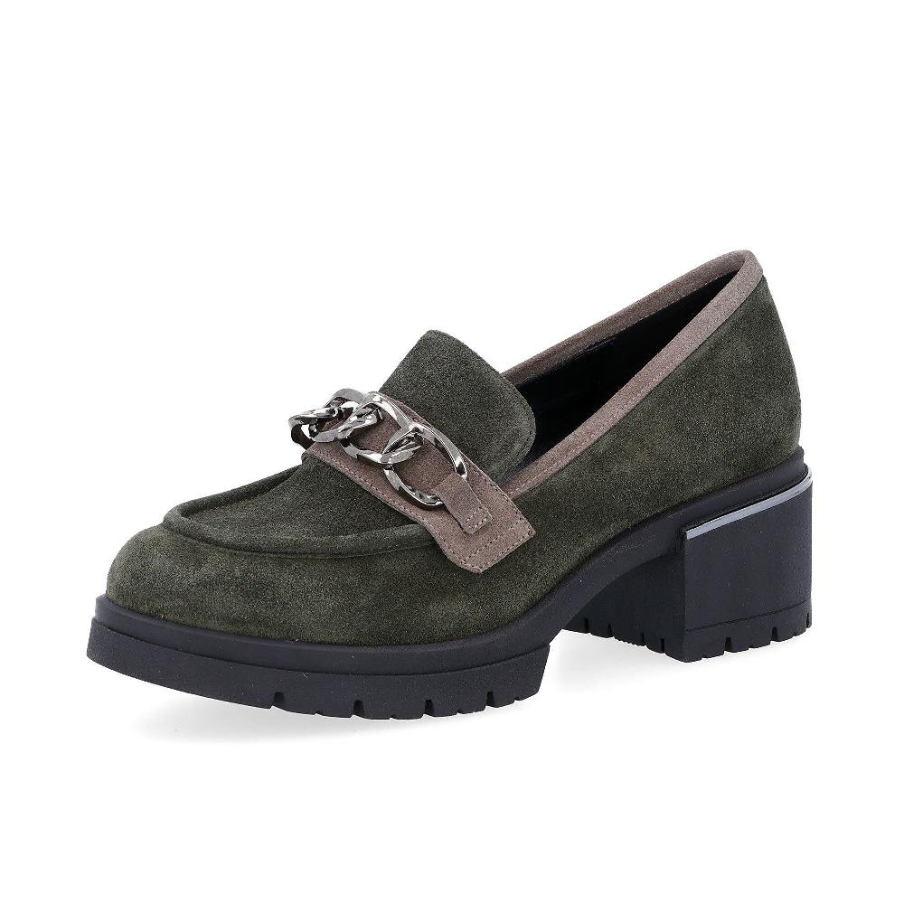 QVC Le Serpentini Mocassini in pelle scamosciata con tacco 6 cm