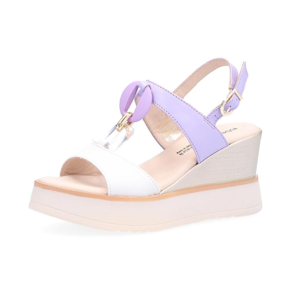 QVC Le Serpentini Sandali in pelle con decorazione a catena