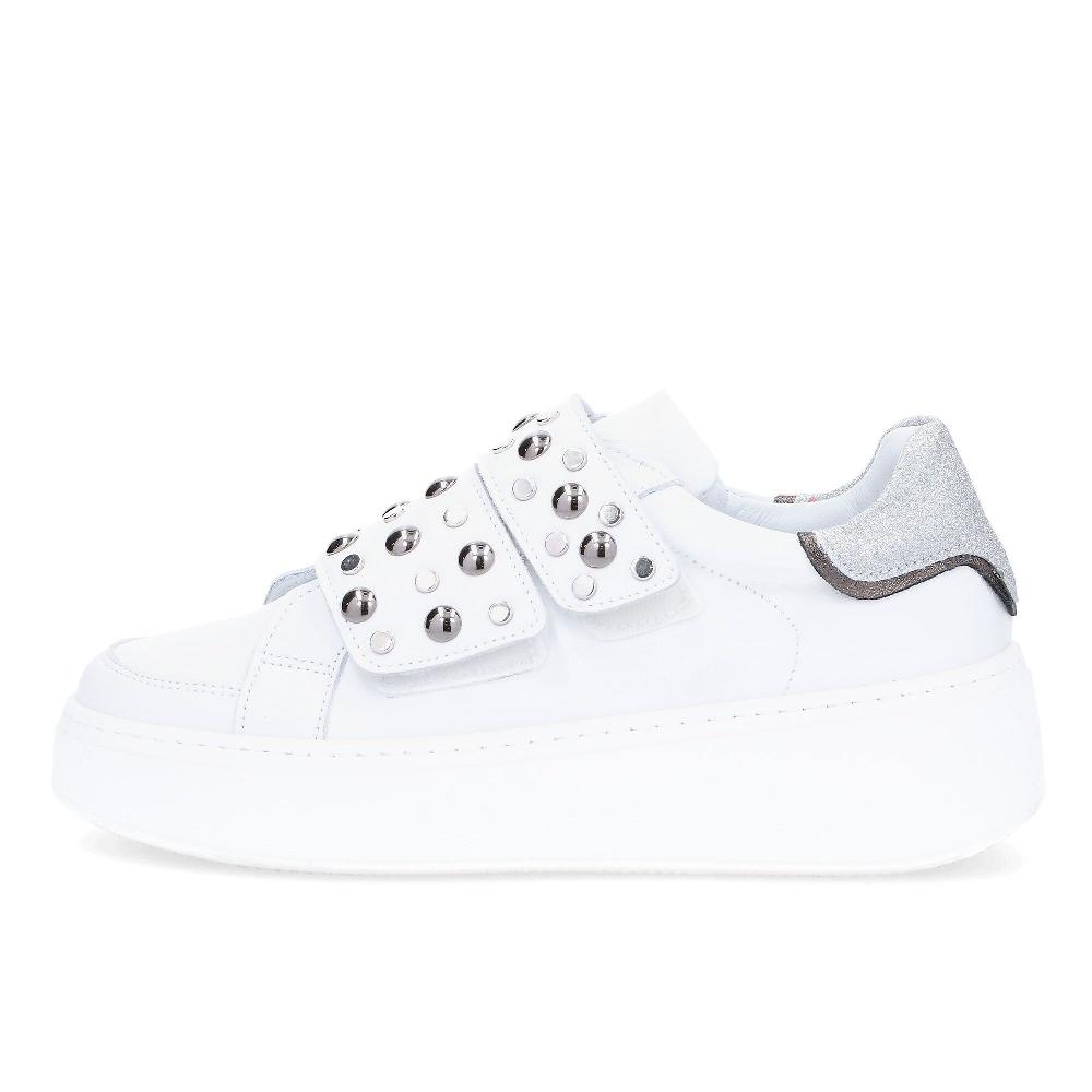 QVC Le Serpentini Sneaker In Pelle Con Chiusura In Velcro E Borchie