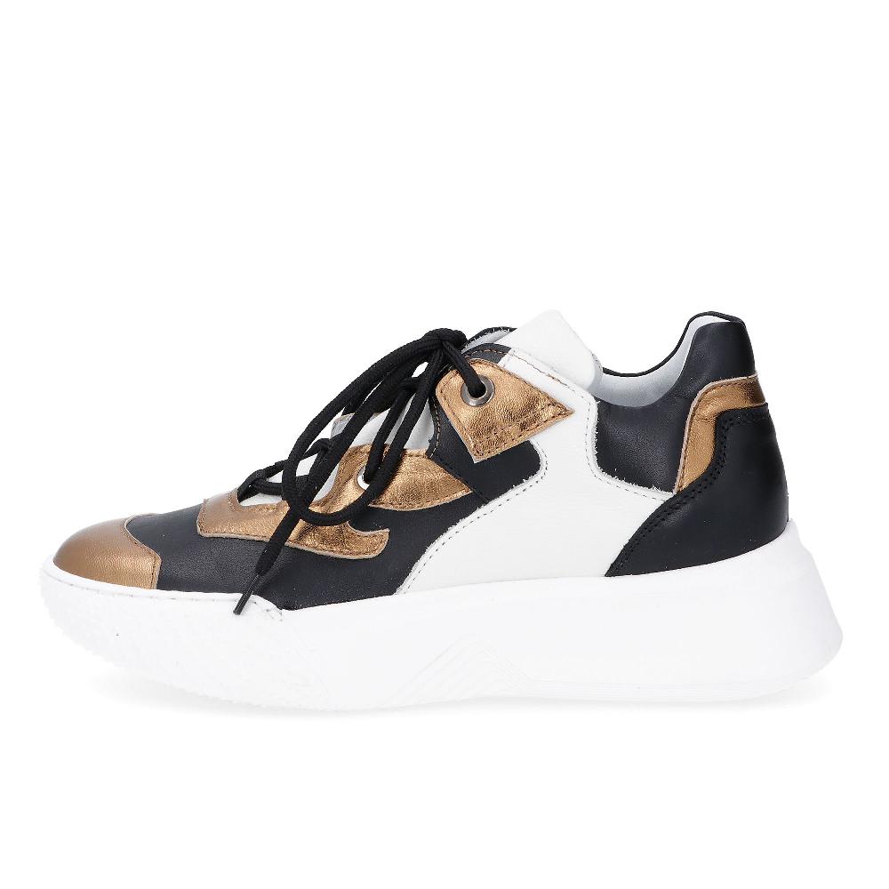QVC Le Serpentini Sneaker In Pelle Con Inserti Laminati E Zeppa