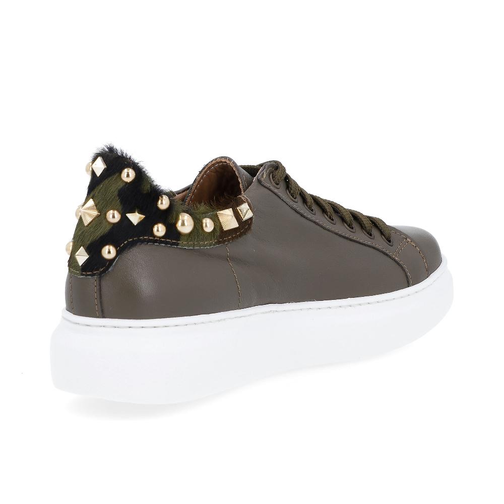 QVC Le Serpentini Sneaker In Pelle Con Inserto Al Tallone E Borchiette