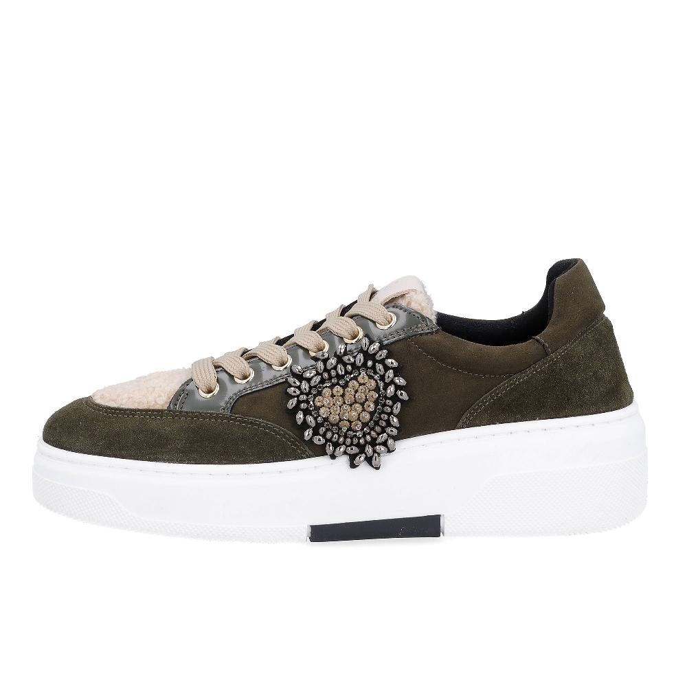 QVC Le Serpentini Sneakers In Pelle Con Applicazione Gioiello