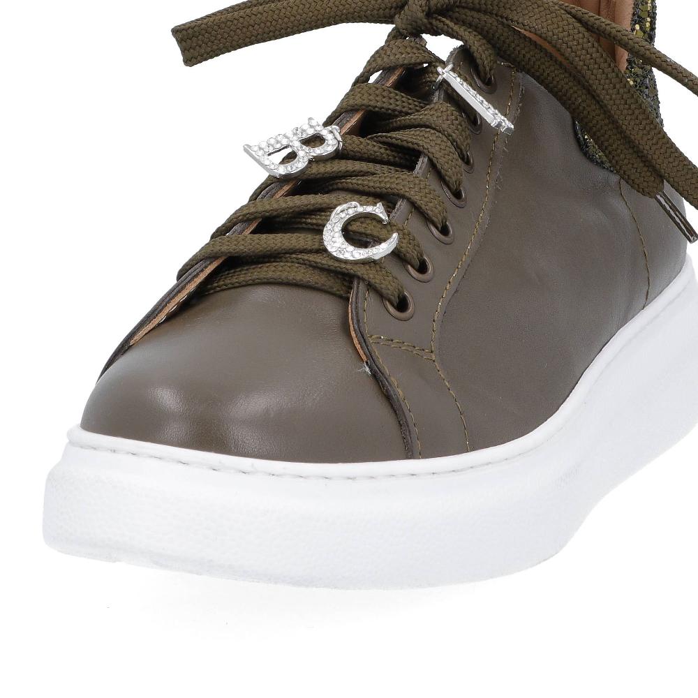 QVC Le Serpentini Sneakers In Pelle Con Inserti Glitter Decorazioni Gioiello