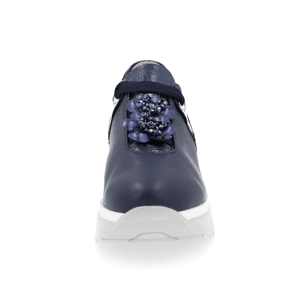QVC Le Serpentini Sneakers Stringate Con Gioiello Inserto Laminato