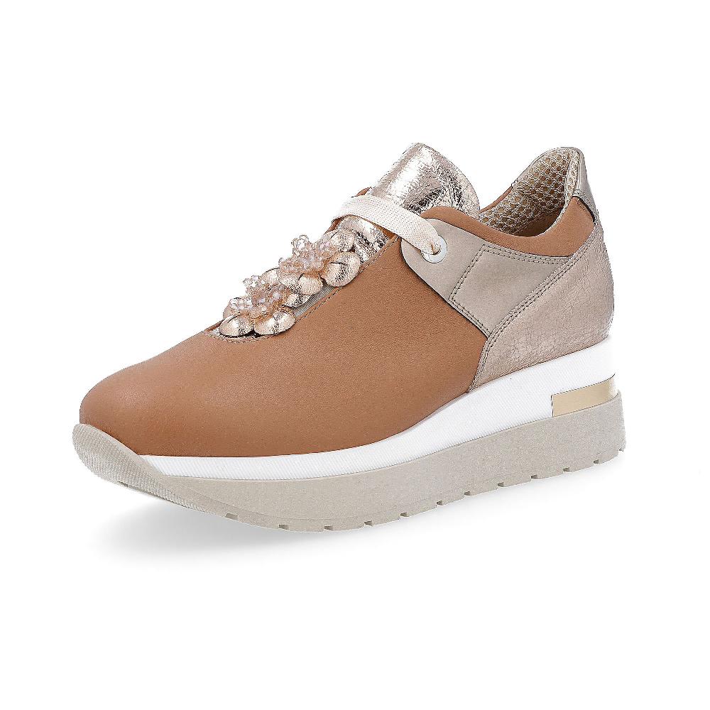 QVC Le Serpentini Sneakers stringate con gioiello inserto laminato