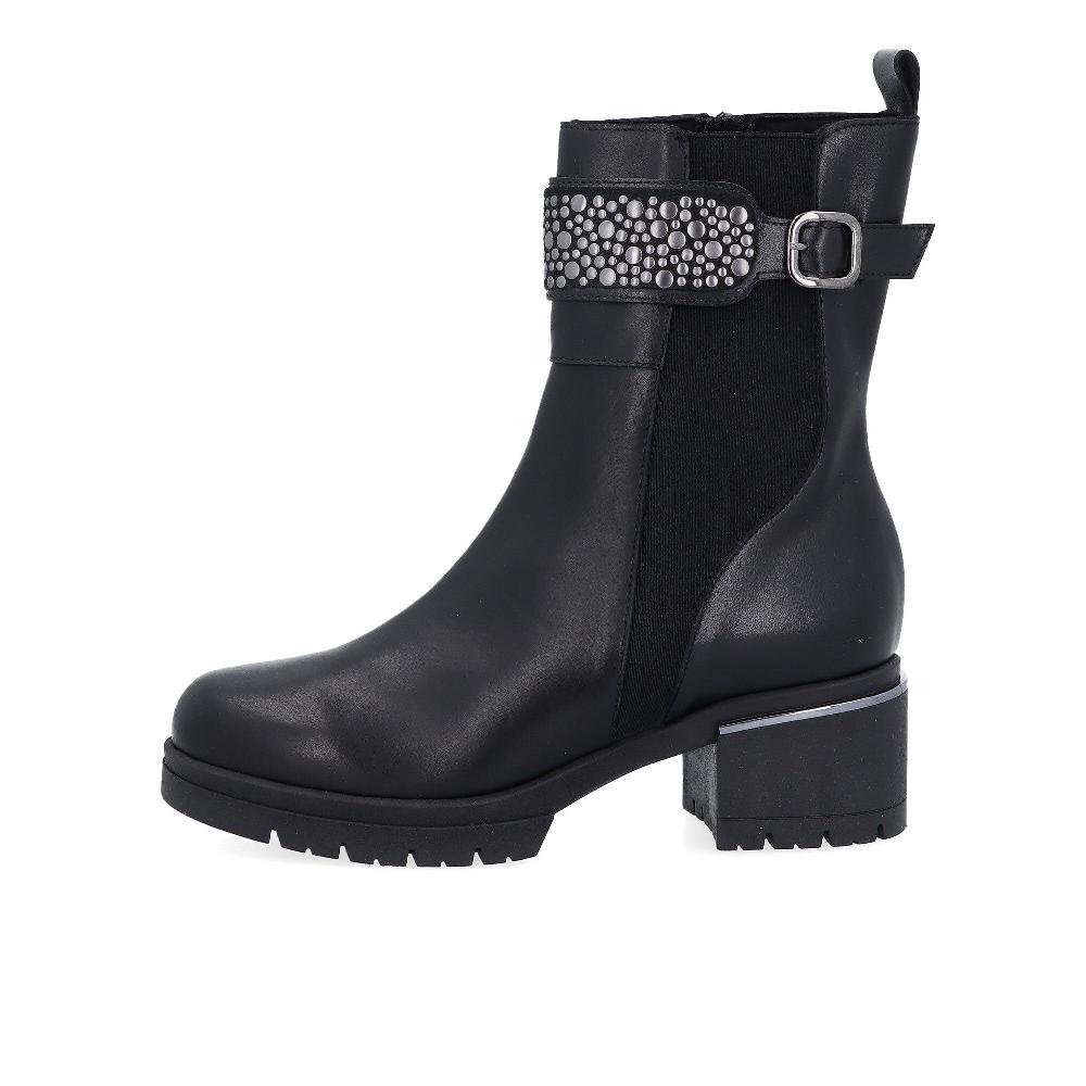 QVC Le Serpentini Stivaletti In Pelle Con Fascia Decorativa Metallica