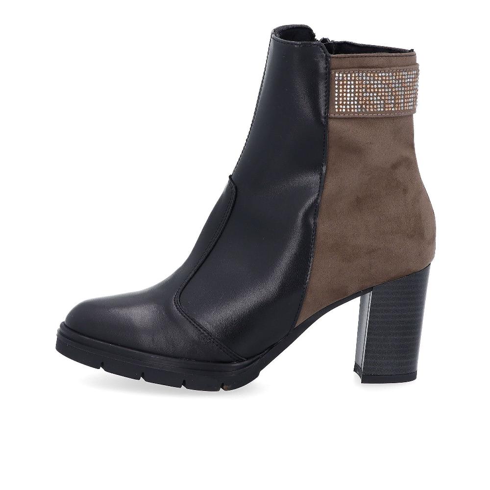 QVC Le Serpentini Stivaletti In Pelle E Tessuto Con Tacco 8 Cm