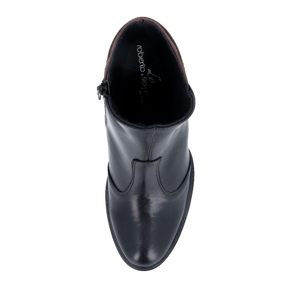 QVC Le Serpentini Stivaletti In Pelle E Tessuto Con Tacco 8 Cm