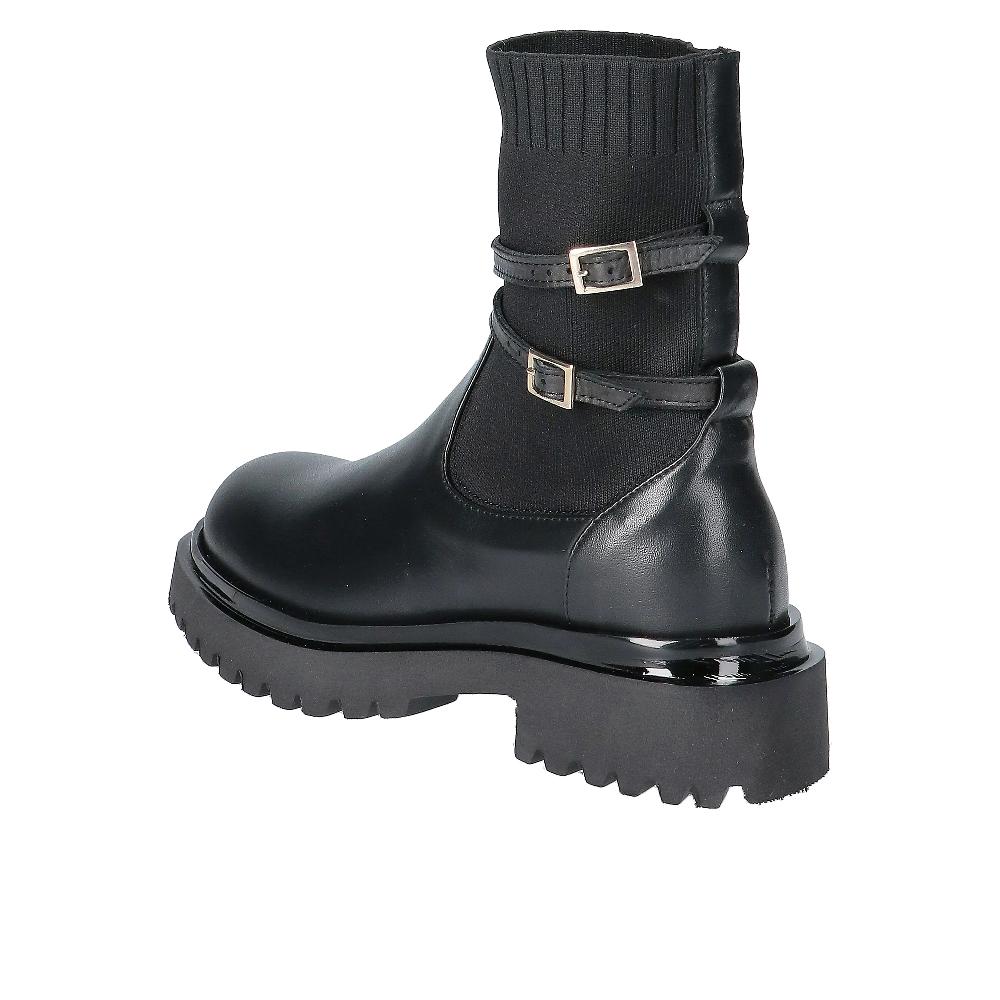 QVC Le Serpentini Stivaletti In Pelle E Tessuto Tacco 5 Cm