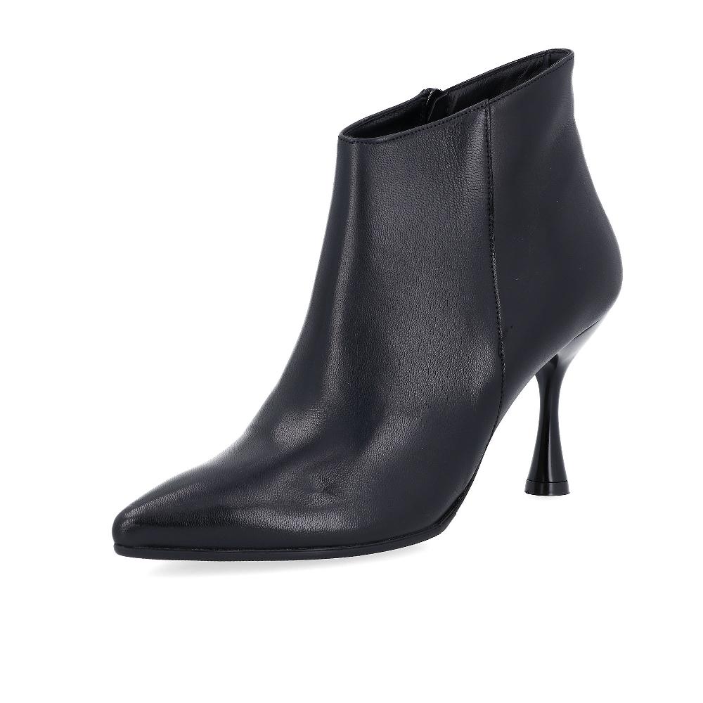 QVC Le Serpentini Tronchetti in pelle con zip e tacco 8 cm
