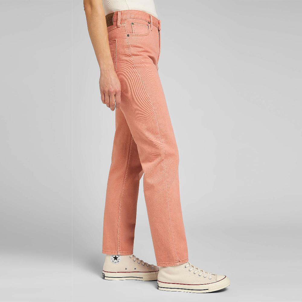 QVC LEE Carol Jeans Vita Alta Gamba Dritta Lunghezza Caviglia Zip E Bottone