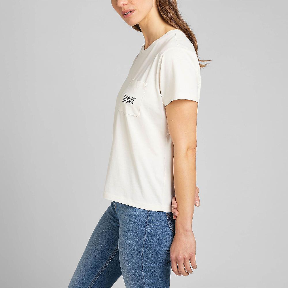 QVC LEE Crew Pocket T-shirt In 100% Cotone Taschino Frontale E Logo