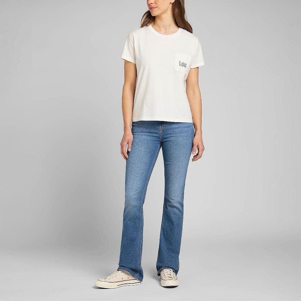 QVC LEE Crew Pocket T-shirt In 100% Cotone Taschino Frontale E Logo