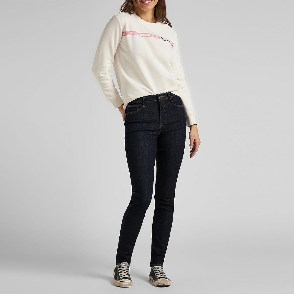 QVC LEE Scarlett High Jeans Skinny Vita Alta Passanti In Vita Zip E Bottone