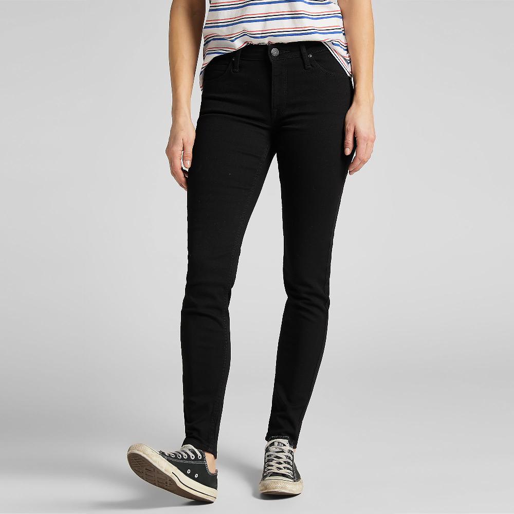 QVC LEE Scarlett Skinny Jeans Lavaggio Black Rinse 5 Tasche Zip E Bottone