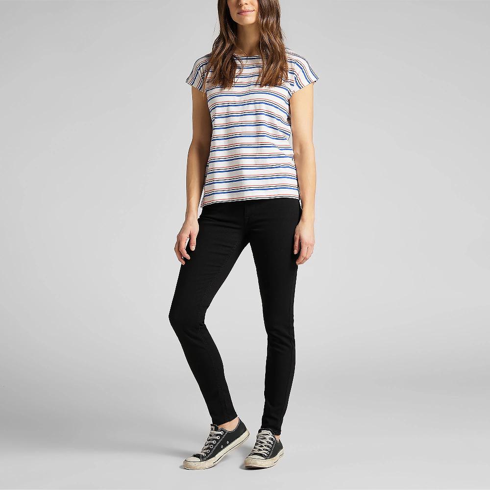 QVC LEE Scarlett Skinny Jeans Lavaggio black rinse 5 tasche Zip e bottone