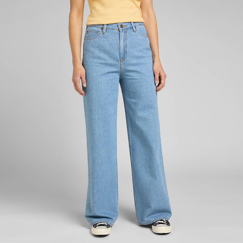 QVC LEE Stella A Line Jeans Gamba ampia Cinque tasche Zip e bottone