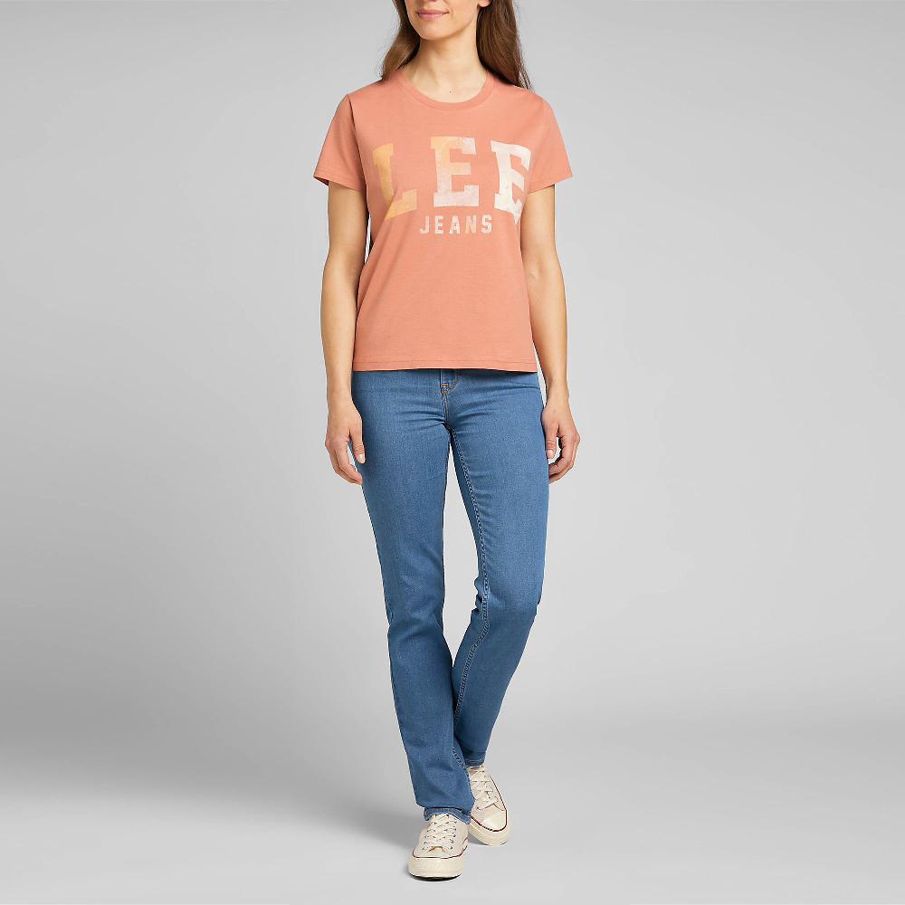 QVC LEE Varsity T-shirt In 100% Cotone Girocollo Con Stampa LEE Frontale