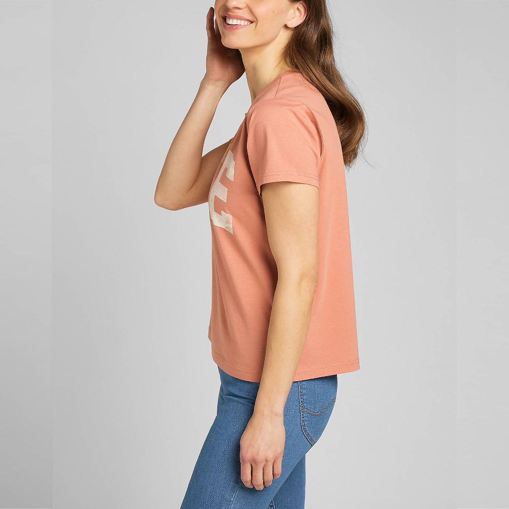 QVC LEE Varsity T-shirt In 100% Cotone Girocollo Con Stampa LEE Frontale