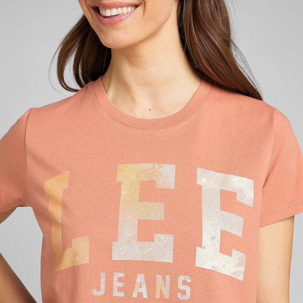 QVC LEE Varsity T-shirt In 100% Cotone Girocollo Con Stampa LEE Frontale