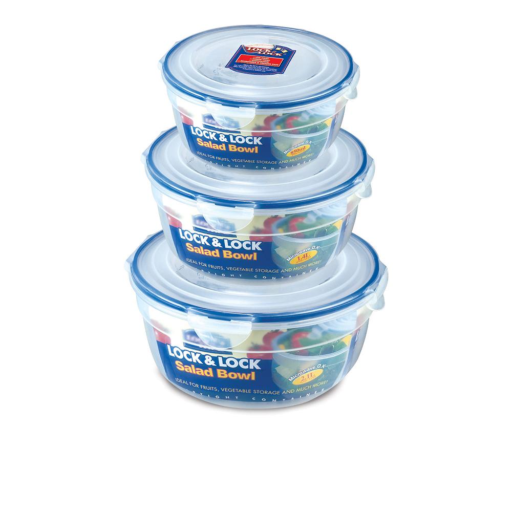QVC LockNLock set 3 contenitori Tondi impilabili Linea Nestables