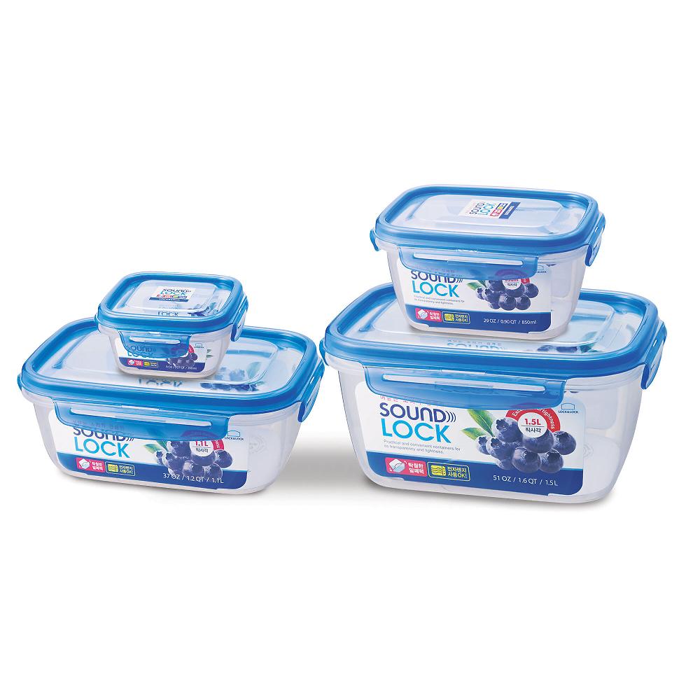 QVC LockNLock Set 4 contenitori Linea Soundlock adatti al microonde