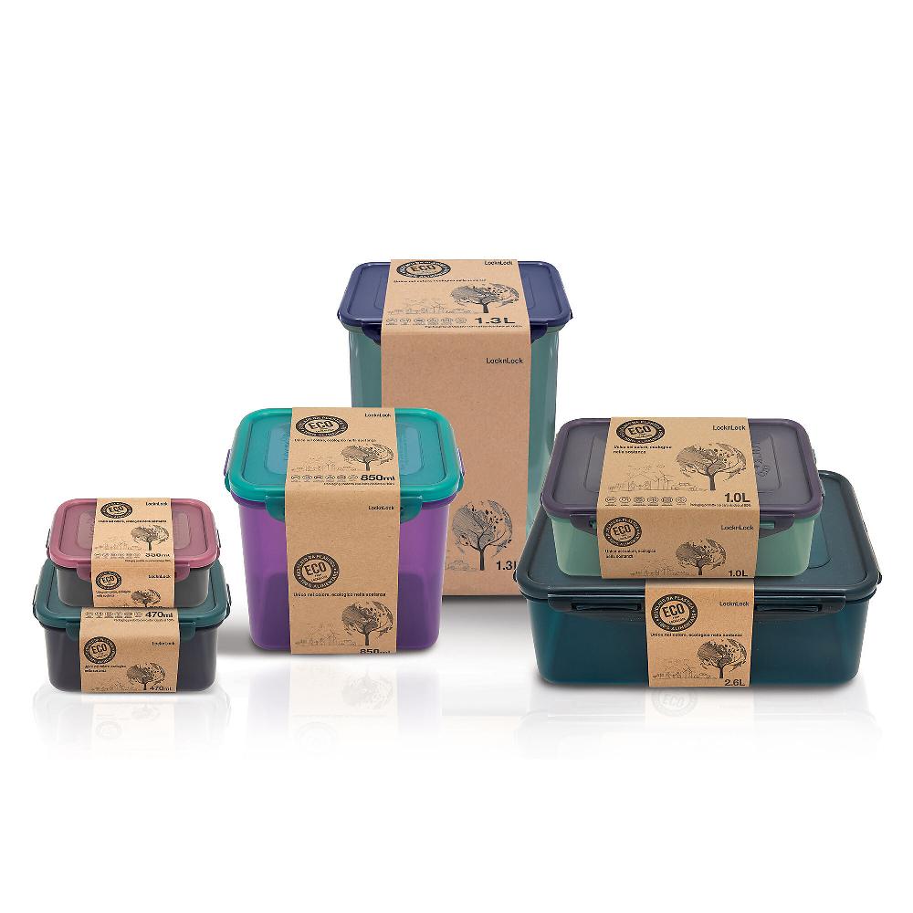 QVC LockNLock Set 6 Contenitori Linea Eco Plastica 100% Riciclata