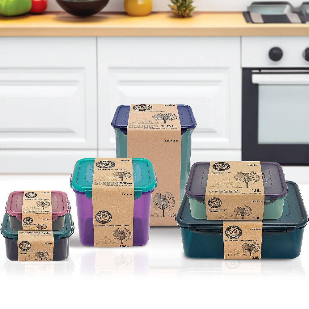 QVC LockNLock Set 6 contenitori Linea Eco plastica 100% riciclata