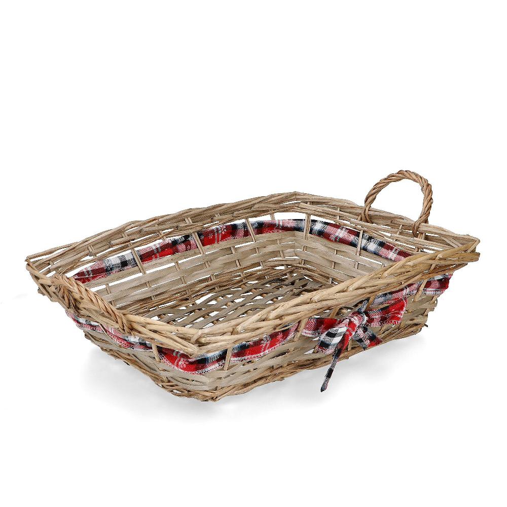 QVC Lovely Home Cesta rettangolare in legno con manici Kalmar