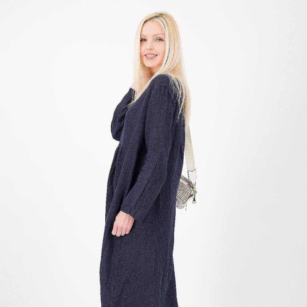 QVC LUCREZIA SCIORTINO Abito Lungo Con Scollo A V In 100% Lino