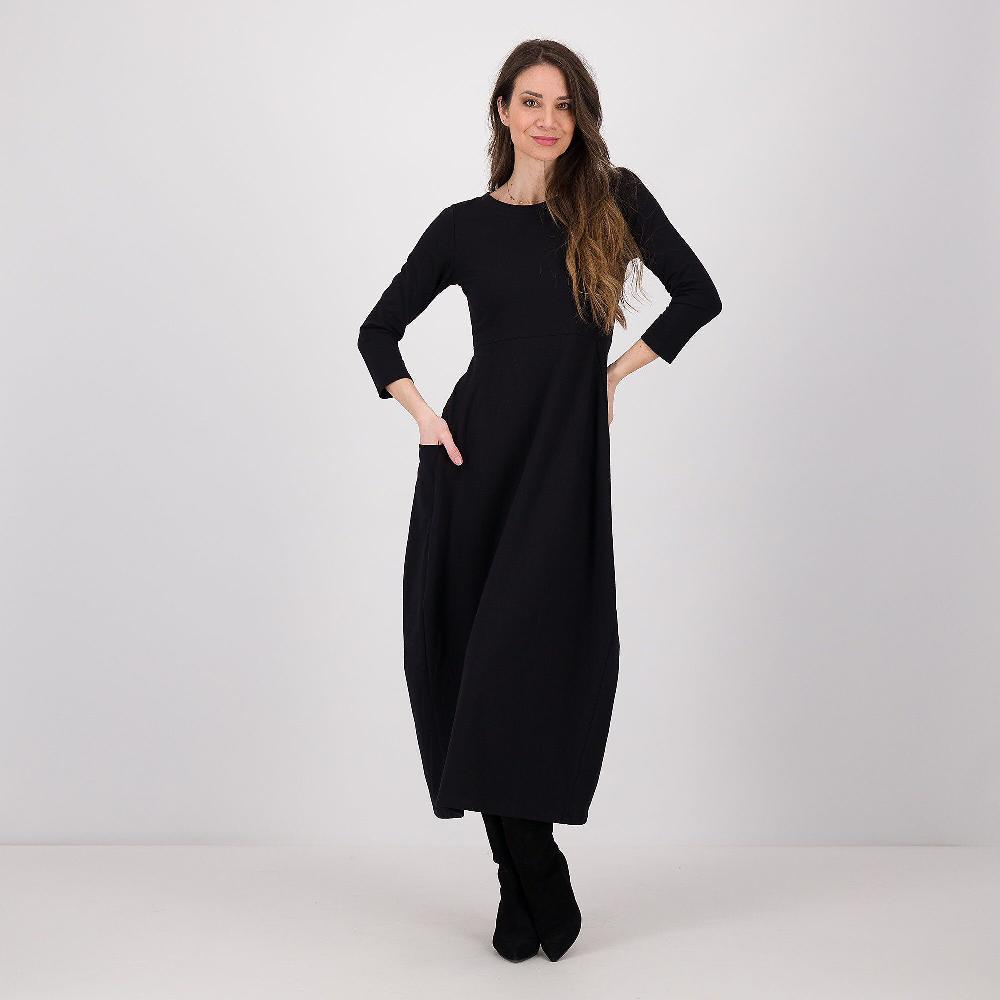 QVC LUCREZIA SCIORTINO Abito lungo in felpa di cotone con maniche 3/4