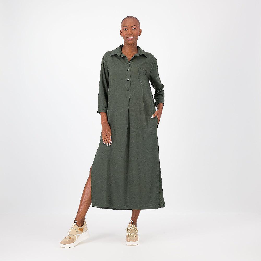 QVC LUCREZIA SCIORTINO Abito lungo in twill di viscosa