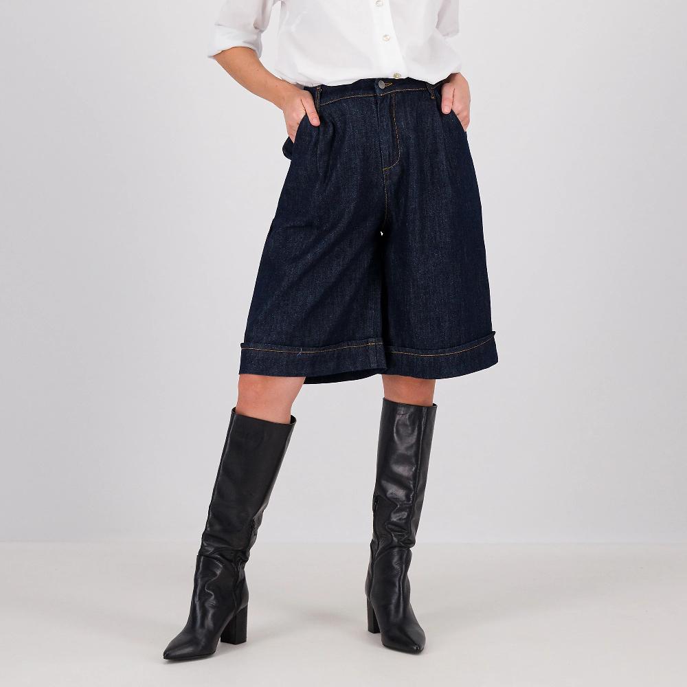 QVC LUCREZIA SCIORTINO Bermuda in denim con vita elastica tasche alla francese
