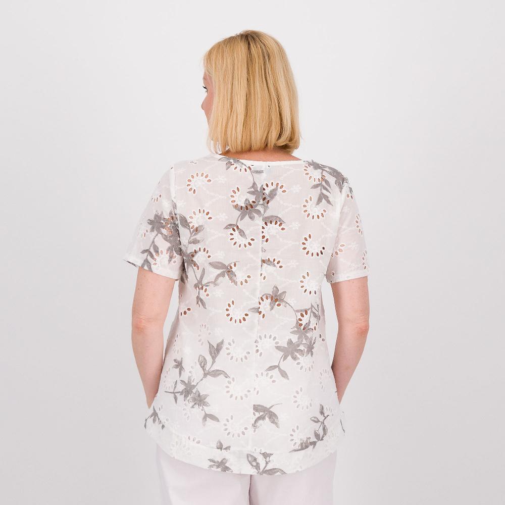 QVC LUCREZIA SCIORTINO Blusa In Cotone Sangallo Stampato