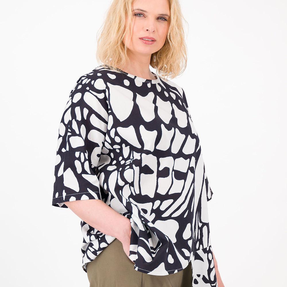 QVC Lucrezia Sciortino Blusa In Mussola Di Cotone Fantasia Maniche A Kimono