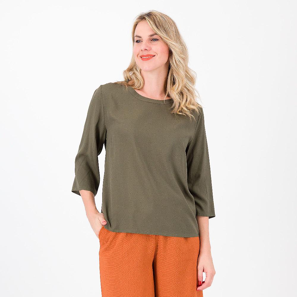 QVC LUCREZIA SCIORTINO Blusa in popeline di viscosa con manica 3/4