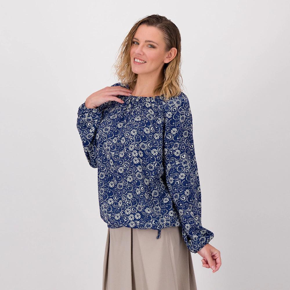 QVC LUCREZIA SCIORTINO Blusa in popeline di viscosa fantasia