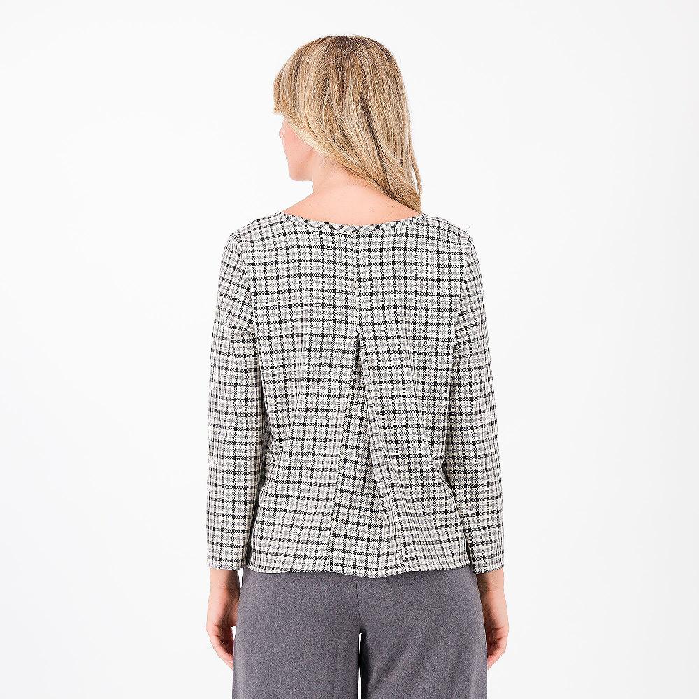 QVC LUCREZIA SCIORTINO Blusa In Tessuto Tinto Filo Con Fantasia Vichy