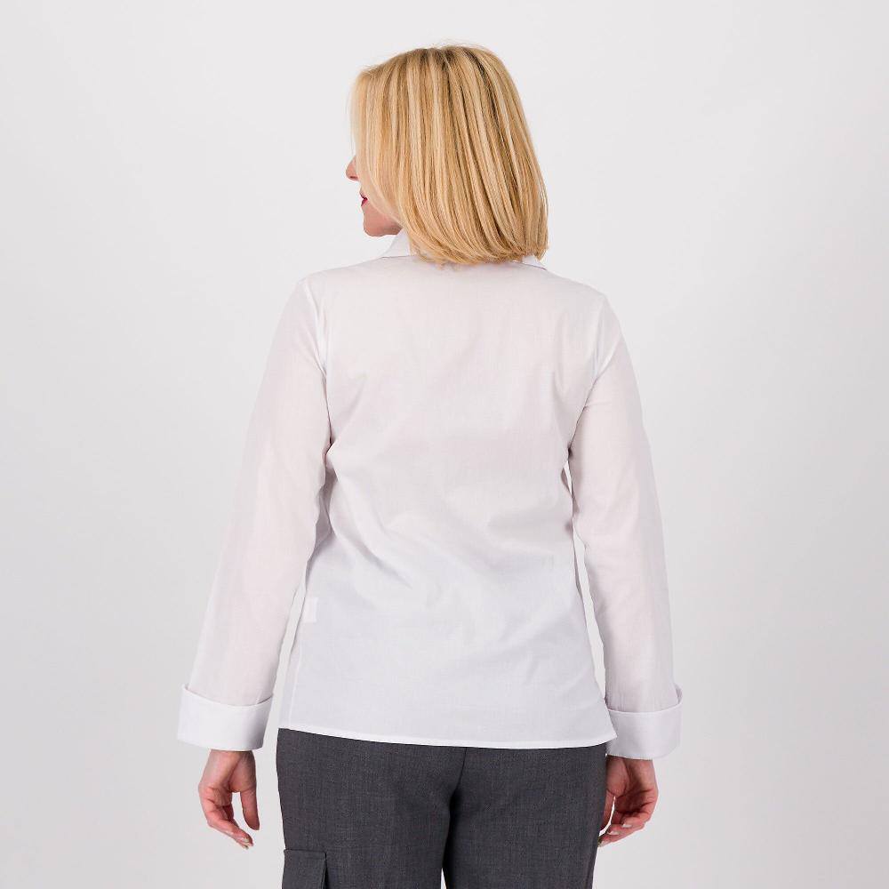 QVC LUCREZIA SCIORTINO Camicia In Cotone Stretch Con Chiusura Asimetrica