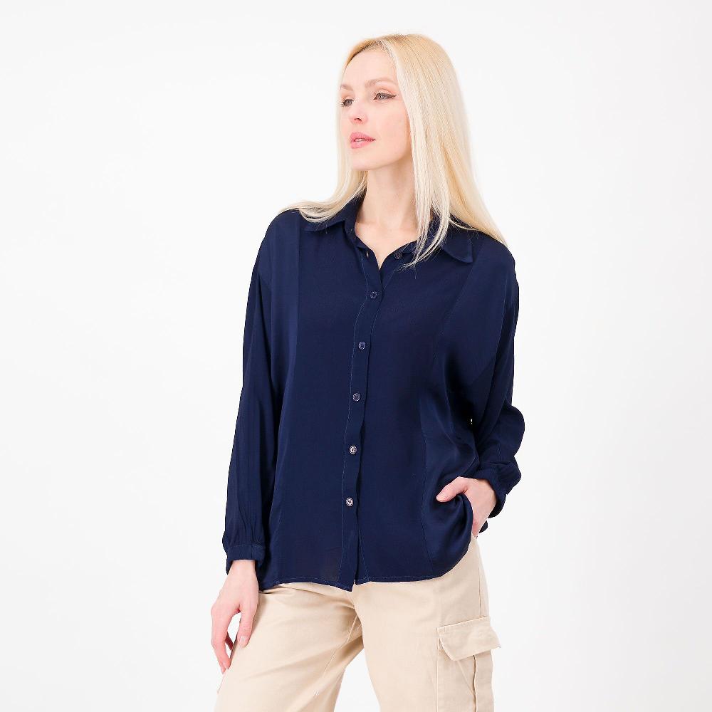 QVC LUCREZIA SCIORTINO Camicia in crêpe Inserti in raso Manica pipistrello Made in Italy