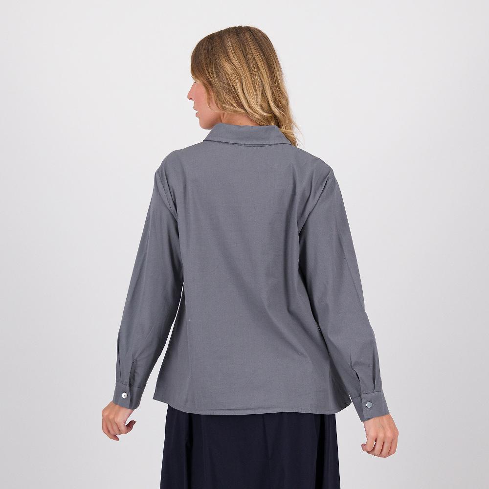 QVC LUCREZIA SCIORTINO Camicia In Popeline Allacciatura Asimmetrica