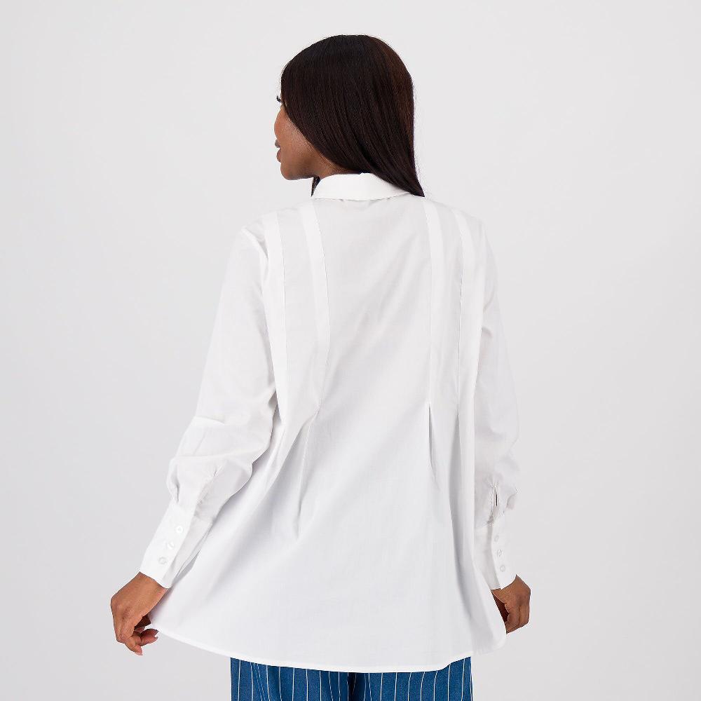 QVC LUCREZIA SCIORTINO Camicia In Popeline Di Cotone Con Pieghe