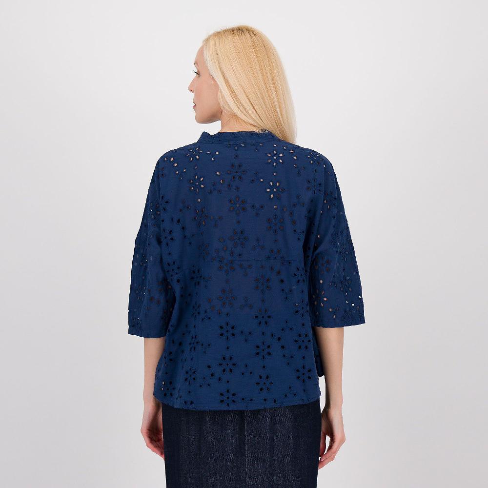 QVC LUCREZIA SCIORTINO Camicia In Sangallo Tinto Capo Con Collo Guru