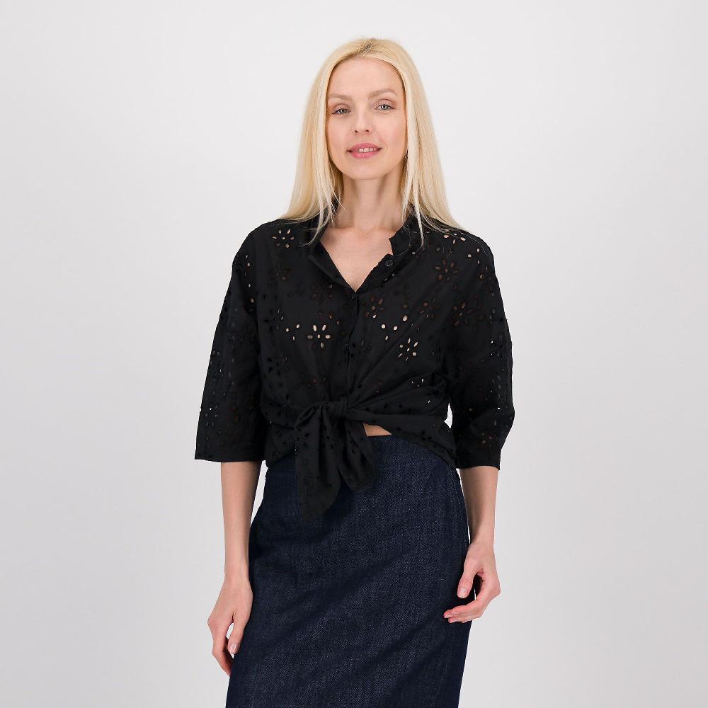 QVC LUCREZIA SCIORTINO Camicia in Sangallo tinto capo con collo guru