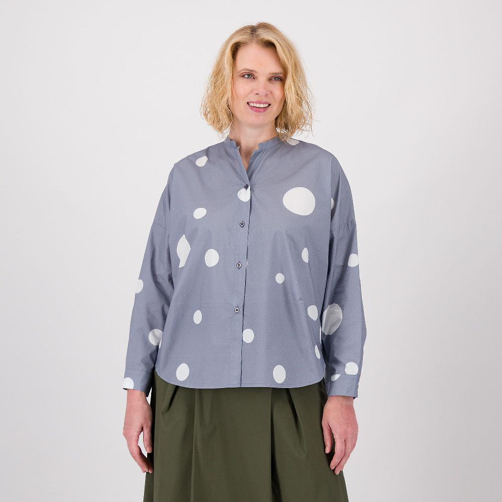 QVC LUCREZIA SCIORTINO Camicia in tela vela a pois con manica lunga